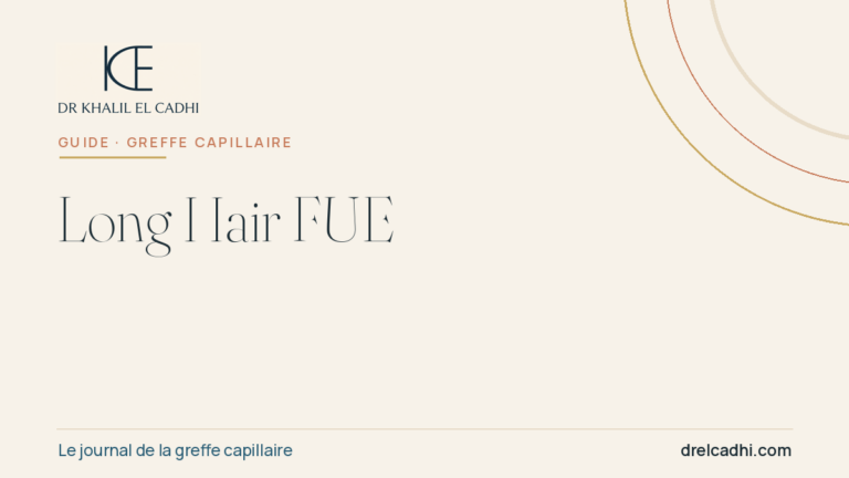 Illustration éditoriale — Long Hair FUE, la greffe sans rasage