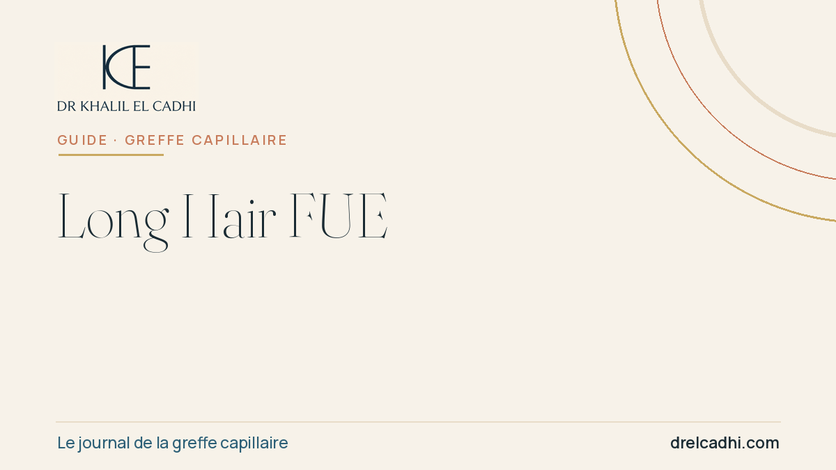 Illustration éditoriale — Long Hair FUE, la greffe sans rasage